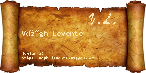 Végh Levente névjegykártya
